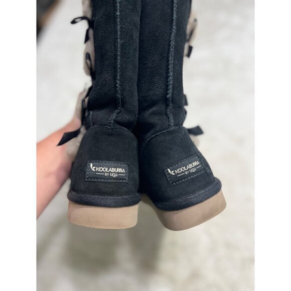 Koolaburra Victoria Spencer suede black fur boot women size 7 - Picture 6 of 9